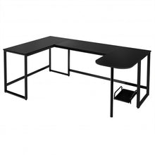 Load image into Gallery viewer, 79" U-Shaped Computer Desk with CPU Stand for Home Office -Black