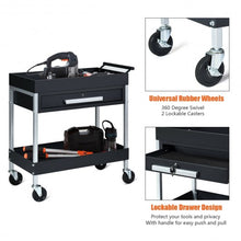 Load image into Gallery viewer, 2-Shelf Heavy Duty Tool Cart Service Cart with Lock Drawer & Wheels