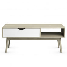 Load image into Gallery viewer, Coffee Cocktail Accent Table with Drawer and Storage Shelf-Gray