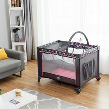 Load image into Gallery viewer, Folding Travel Baby Crib Playpen with Baby Toys
