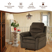 Load image into Gallery viewer, Manual Reclining Single Sofa with Footrest-Brown