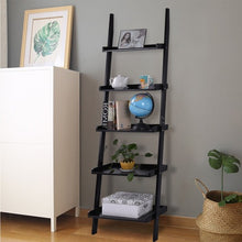 Load image into Gallery viewer, 5-Tier Leaning Wall Display Bookcase-Black
