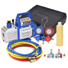 Load image into Gallery viewer, 4CFM 1/3HP Air Vacuum Pump HVAC Refrigeration Kit AC Manifold Gauge Set R134