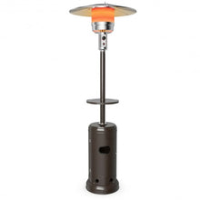 Load image into Gallery viewer, Outdoor Heater Propane Standing LP Gas Steel with Table & Wheels-Brown