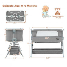 Load image into Gallery viewer, Baby Bed Side Crib Portable Adjustable Infant Travel Sleeper Bassinet-Gray