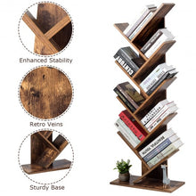 Load image into Gallery viewer, 8-Tier Free Standing Tree Bookshelf-Coffee