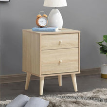 Load image into Gallery viewer, 2-Drawer Nightstand Beside End Side Table with Rubber Legs