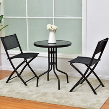 Load image into Gallery viewer, 3 pcs Outdoor Folding Bistro Table Chairs Set