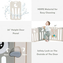 Load image into Gallery viewer, 16-Panel Baby Activity Center Play Yard with Lock Door -Beige