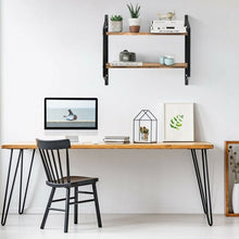 Load image into Gallery viewer, Wooden Wall-Mounted 2-Tier Floating Shelves