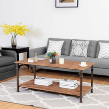 Load image into Gallery viewer, 2 Tier Living Room Accent End Coffee Table with Storage Shelf