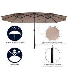 Load image into Gallery viewer, 15' Twin Patio Umbrella Double-Sided Outdoor Market Umbrella without Base-Beige