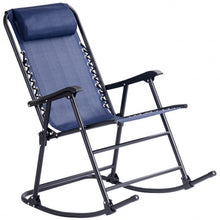 Load image into Gallery viewer, Outdoor Patio Headrest Folding Zero Gravity Rocking Chair-Blue