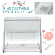 Load image into Gallery viewer, Baby Height Adjustable Bassinet w/ Washable Mattress-White