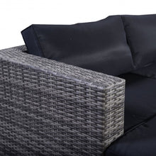 Load image into Gallery viewer, 6 pcs Gray Wicker Rattan Seat Cushioned Set