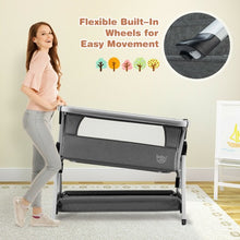 Load image into Gallery viewer, Baby Bed Side Crib Portable Adjustable Infant Travel Sleeper Bassinet-Dark Gray