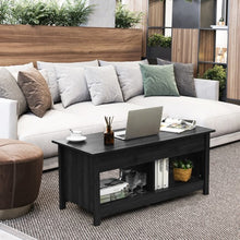 Load image into Gallery viewer, Lift Top Coffee Table with Hidden Storage Compartment and Lower Shelf for Study Room-Black