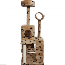 Load image into Gallery viewer, 52" Cat Tree Condo Furniture Scratch Post Pet House Beige Paws