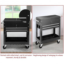 Load image into Gallery viewer, Rolling Mechanics Tool Cart Slide Top Utility Storage Cabinet Organizer 2 Drawer