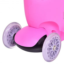 Load image into Gallery viewer, 3 in 1 Storage Kids Kick Wheel Scooter w/ Adjust Handle Bar-Pink