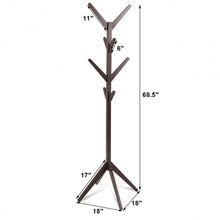 Load image into Gallery viewer, Wood Coat Rack Clothes Holder Hall Stand