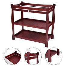 Load image into Gallery viewer, Sleigh Style Baby Changing Table Nursery Diaper Station-Cherry