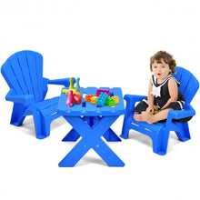 Load image into Gallery viewer, 3-Piece Plastic Children Table Chair Set-Blue