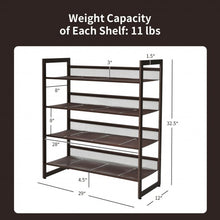 Load image into Gallery viewer, Adjustable to Flat or Slant Shoe Organizer Stand-4-Tier