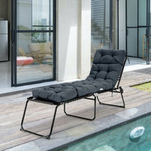 Load image into Gallery viewer, 73" Lounge Chaise Cushion Padded Recliner for Indoor and Outdoor-Gray