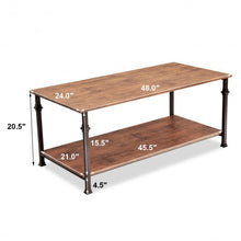 Load image into Gallery viewer, 2 Tier Living Room Accent End Coffee Table with Storage Shelf