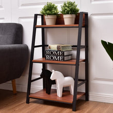 Load image into Gallery viewer, 3-Tier Home Office Ladder Shelf Bookshelf Plant Display Stand Storage Shelves