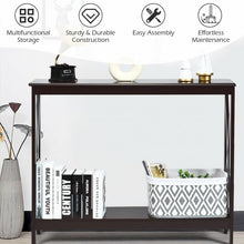 Load image into Gallery viewer, 2-Tier Console X-Design Sofa Side Accent Table-Espresso