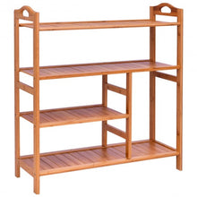 Load image into Gallery viewer, 4 Tiers Multifunction Bamboo Storage Shoe Rack
