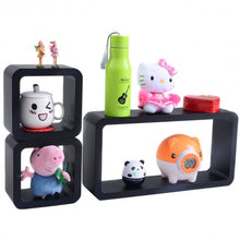 Load image into Gallery viewer, 3 pcs Floating Wall Decor Storage MDF Shelves-Black
