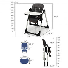 Load image into Gallery viewer, Foldable High chair with Multiple Adjustable Backrest-Dark Gray