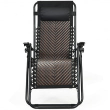 Load image into Gallery viewer, 2Pcs Folding Patio Rattan Zero Gravity Lounge Chair-Coffee