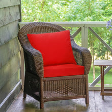 Load image into Gallery viewer, Deep Seat Chair Cushion Pads Set with Rope Belts for Indoor and Outdoor-Red