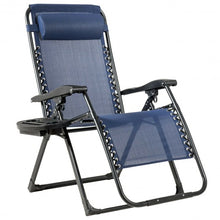Load image into Gallery viewer, Oversize Lounge Chair Patio Heavy Duty Folding Recliner-Navy