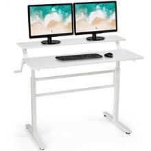 Load image into Gallery viewer, Standing Desk Crank Adjustable Sit to Stand Workstation -White