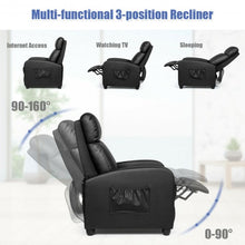 Load image into Gallery viewer, PU Leather Massage Recliner Chair with Footrest-Black