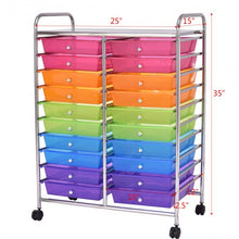 Load image into Gallery viewer, 20 Drawers Storage Rolling Cart Studio Organizer-Multicolor