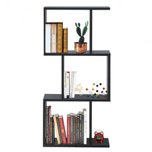 Load image into Gallery viewer, 3-tier S-Shaped Bookcase Free Standing Storage Rack Wooden