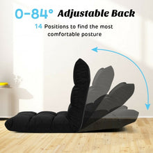 Load image into Gallery viewer, 14-Position Adjustable Folding Lazy Gaming Sofa-Black