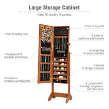 Load image into Gallery viewer, Lockable Jewelry Cabinet Armoire Standing Jewelry Holder Organizer