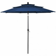 Load image into Gallery viewer, 10' 3 Tier Patio Umbrella Aluminum Sunshade Shelter Double Vented-Navy