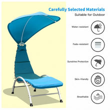 Load image into Gallery viewer, Patio Hanging Swing Hammock Chaise Lounger Chair with Canopy-Blue