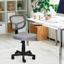 Load image into Gallery viewer, Armless Computer Chair w/Height Adjustment & Breathable Mesh - Home Office-Gray