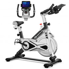 Load image into Gallery viewer, Stationary Silent Belt Adjustable Exercise Bike w/ Phone Holder & Electronic-BK