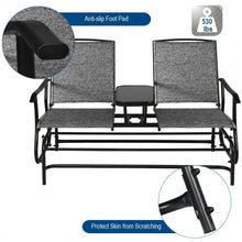 Load image into Gallery viewer, 2-Person Outdoor Patio Double Rocking Loveseat -Gray