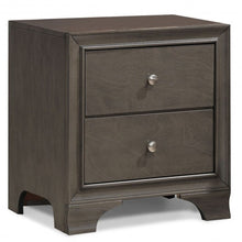 Load image into Gallery viewer, 2 Drawer Storage Sofa Side Nightstand with USB Port-Gray